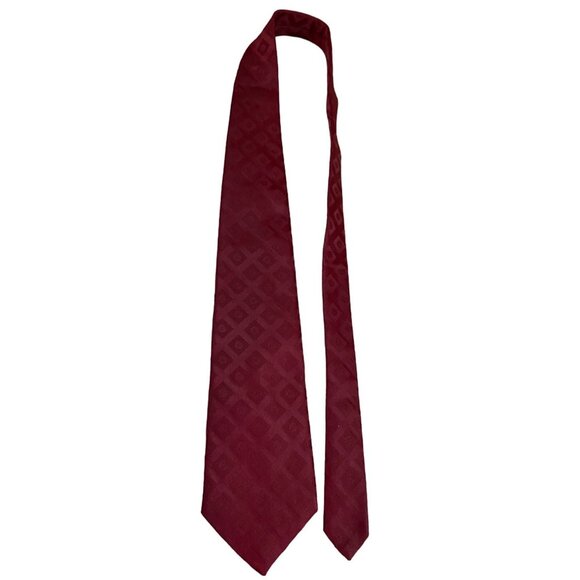 Vintage Wembley Mens Neck Tie Wide Polyester Geometric Red - Picture 1 of 5